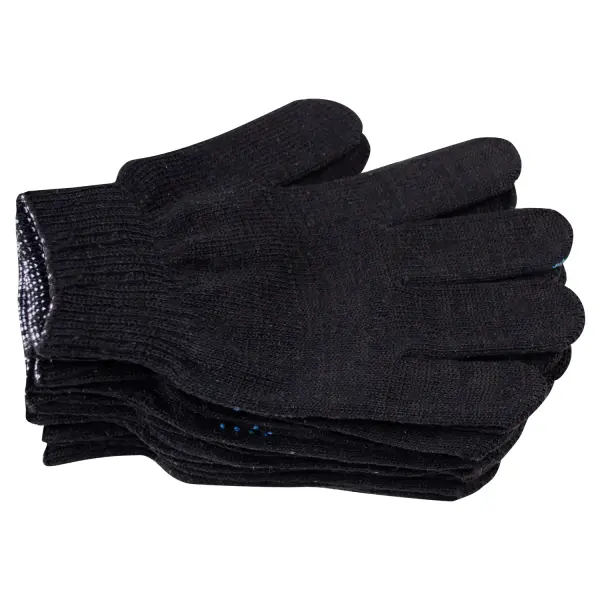 Перчатки с ПВХ 10 класс (КОМПЛЕКТ 10 ПАР)  ЧЕРНЫЕ